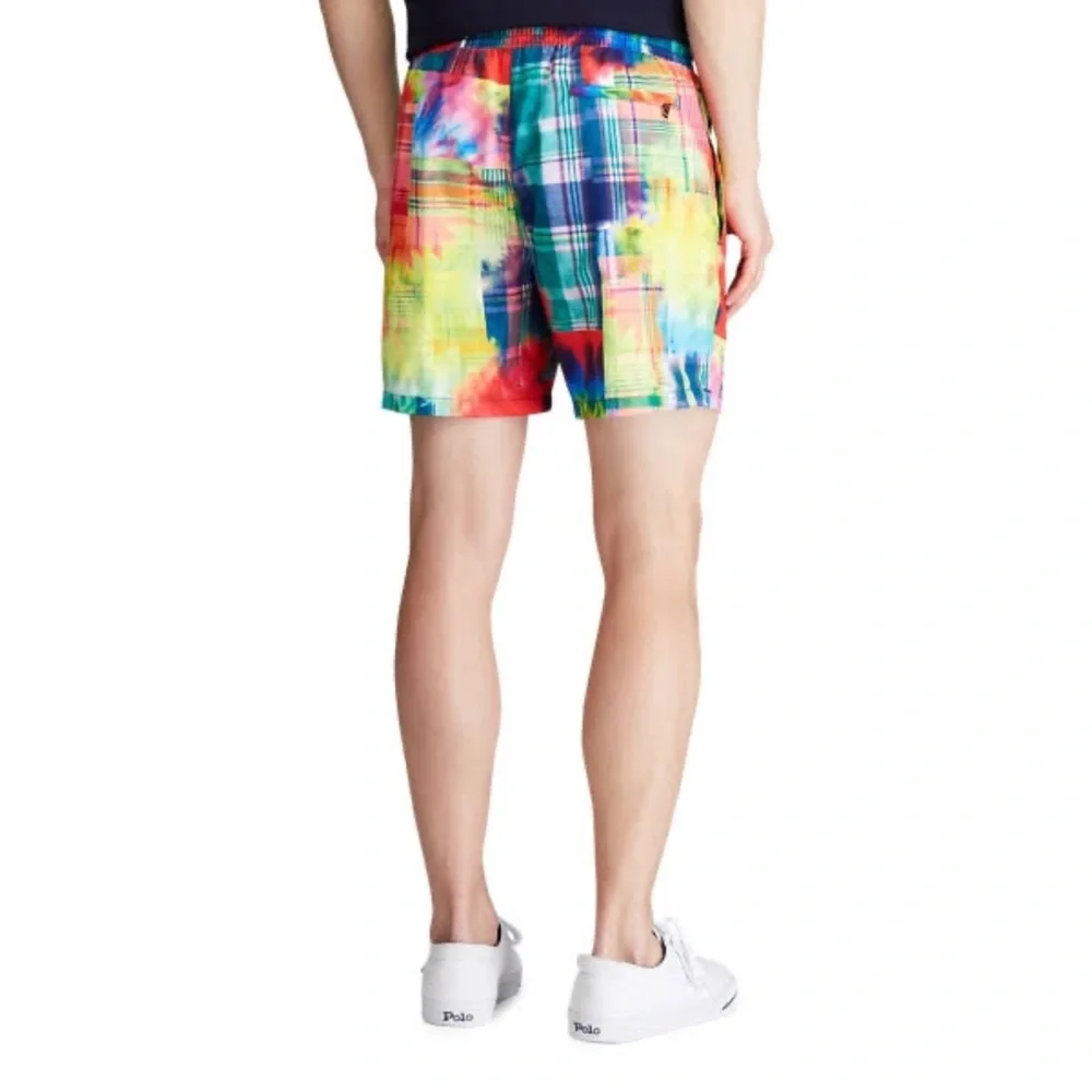 Polo Ralph‎ Lauren Swim Shorts Trunks Colorful Plaid Packable Mens Size XL